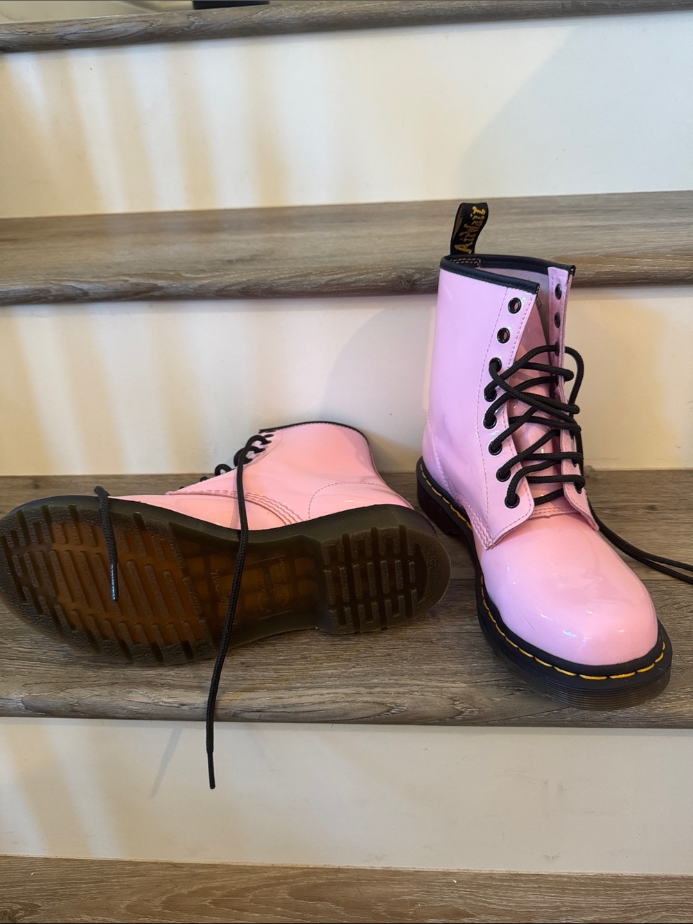 Dr. Martens Pink Patent 1460 Lace-Up Combat Boots - Picture 8 of 8